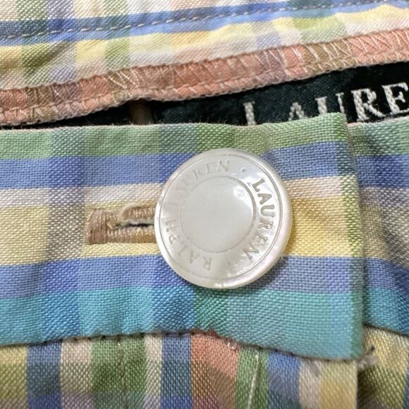 Lauren Ralph Lauren Pastel Rainbow Colorful Plaid Checkered Capri Women’s 14 LRL - Picture 4 of 10